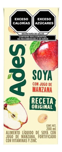 Alimento Bebida De Soya Ades Sabor Manzana 200 Ml
