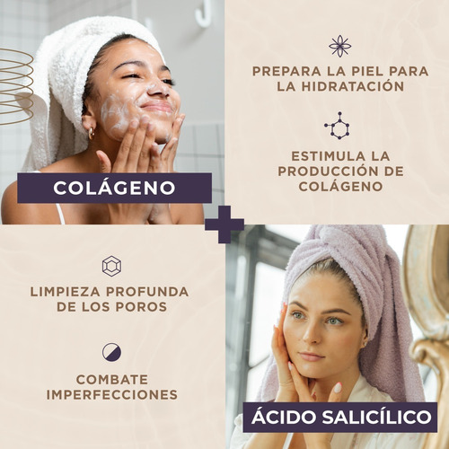 Imagen 4 de 7 de Gel Espuma Limpiador Facial 500ml Acido Salicilico Colageno