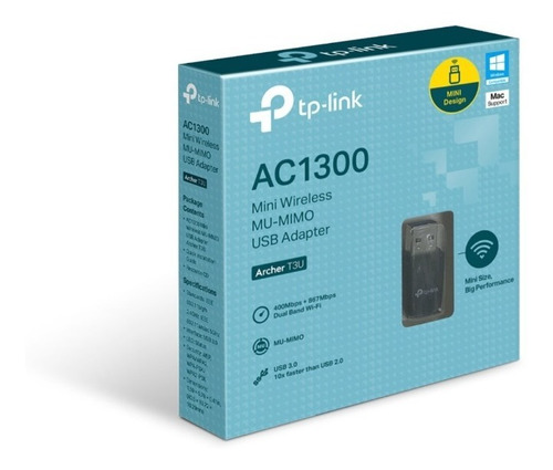 Adaptador Wifi Usb Tplink Archer T3u Mini Ac1300 Dual Band