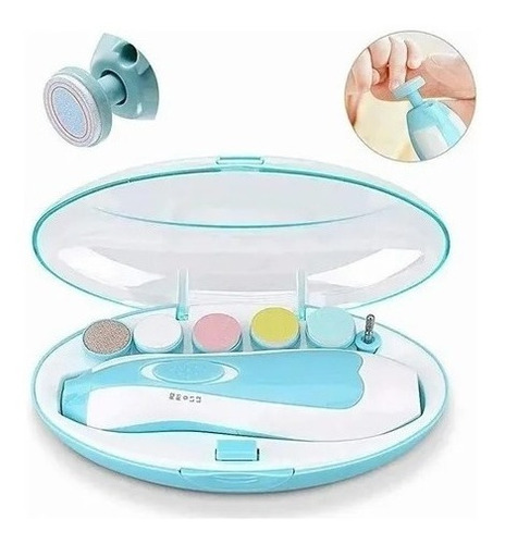Aparador De Unhas Cortador Elétrico Para Recém Nascido Bebes Cor Azul