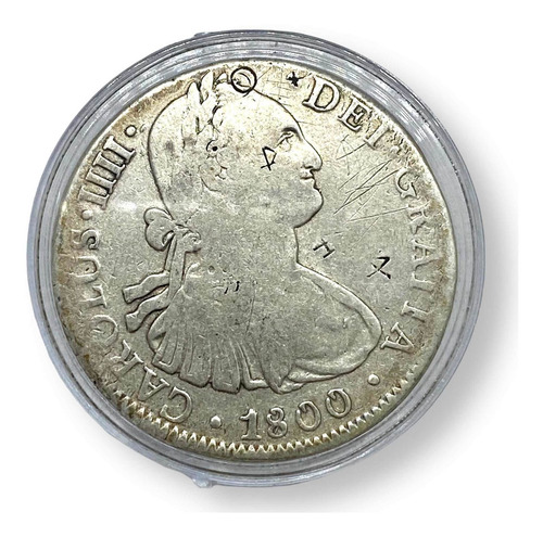 Auténtica Moneda De Plata 8 Reales Año 1800 M Fm Con Chops (Usado)
