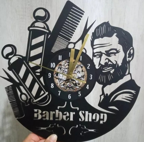 Reloj De Pared Calado Peluqueria Barber Shop 30cm