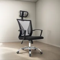 Comprar Silla De Escritorio Mat Con Cabecero Negro Bonno