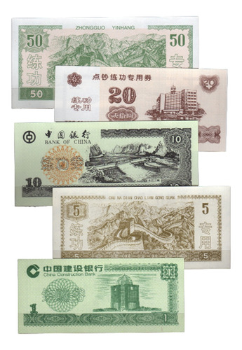 China Lote 5 Billetes Sin Circular Uso Bancario, Oferta  