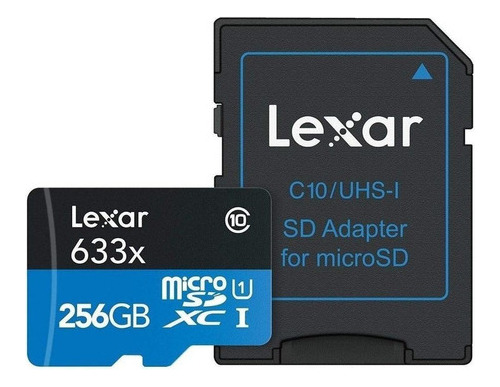 Cartão Memória Micro Sdxc 256gb 100mbs Lexar Cadapt