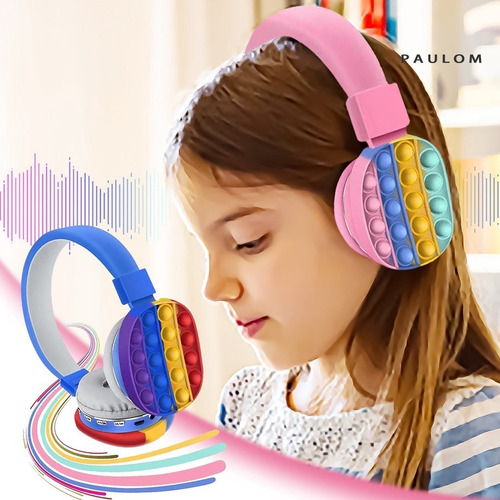 Imagen 2 de 6 de Audifonos Bluetooth Pop It Push Fidget Inalambrico Colores