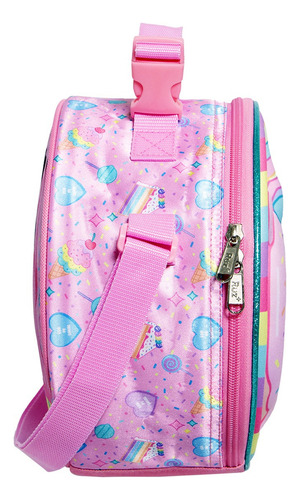 Kit Mochila Mis Pastelitos Lonchera Lap Kinder Original Rosa Rosa