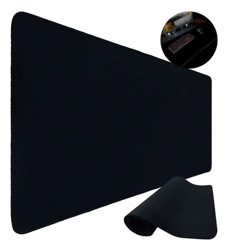 Mouse Pad Gamer 90×40 Escritório Alta Qualidade Preto Liso Isoprene