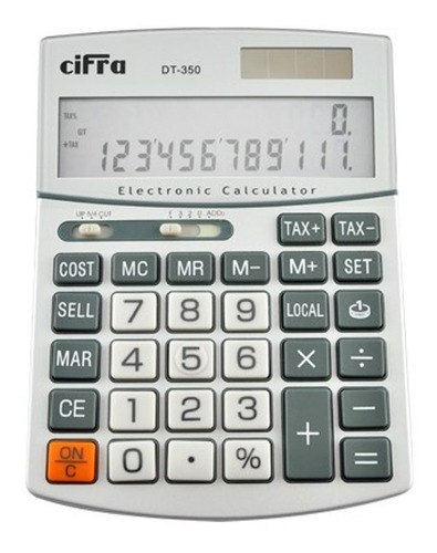 Cifra Calculadora Dt-350 Blanca 12 Digitos De Mesa
