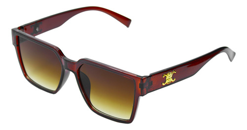 Lentes De Sol Para Mujer Color Cafe Gafas Con Detalle Dorado