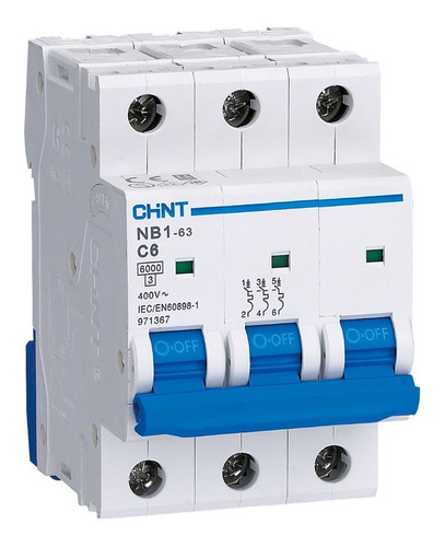 Breaker Termomagnetico 3x6a Nb1 Chint 