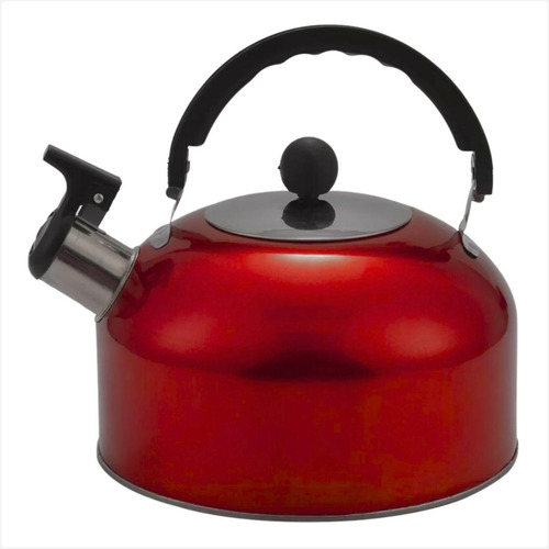 Chaleira Em Aço Inox 2 Litros Com Tampa Apito E Alça