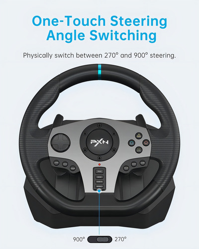 Pxn V9 - Rueda De Carreras Para Juegos Con Pedales Y Palanca De Cambios, Volante Para Pc, Xbox One, Xbox Series X/s, Ps4, Ps3 Y Nintendo Switch