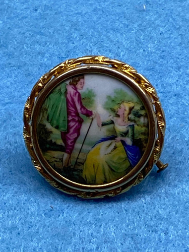 Hermoso Broche Antiguo P. Pastaud Limoges Hecho En Francia