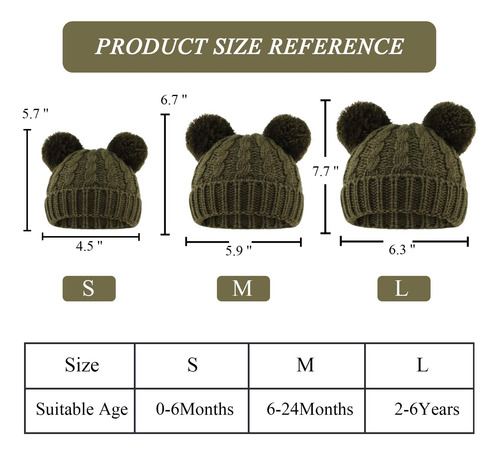 Gorro De Invierno Para Bebé Con Pompón, Gorro De Punto