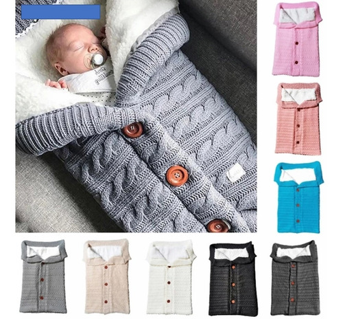 Saco De Dormir Para Bebé Sleeping Bag Crochet Gris Claro