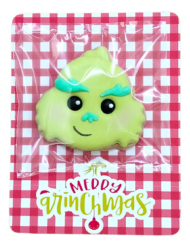 10 Cookie Cards Navideña Grinch Mini Galleta 5 Cm