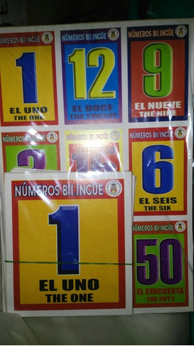 Gcg Juego Didactico Loteria Numeros Ingles Español Bilingüe