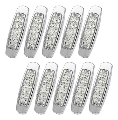 Foco Luz Lateral Led Bi-volts Trocha Borde Metálico 10 Und