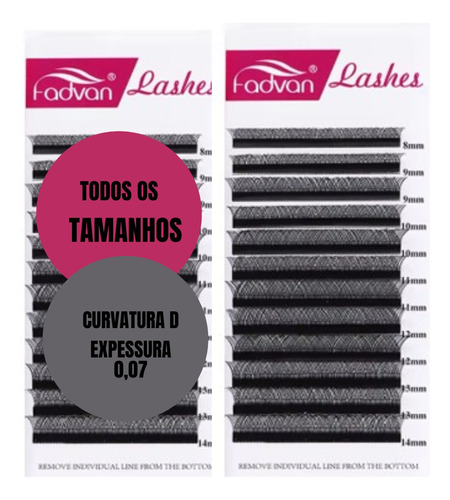 Cílios Fadvan Volume Brasileiro Fio Y 0.07mm Curvatura D Yy