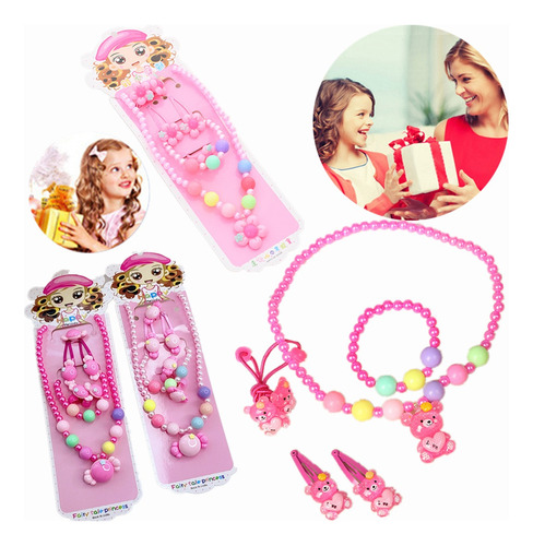 Kit Bisutería Collares Pulseras Horquilla Anillo Beads Niños