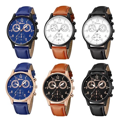 ~? Cdybox Hombres Moda Pu Reloj De Cuero Casual Business Qua