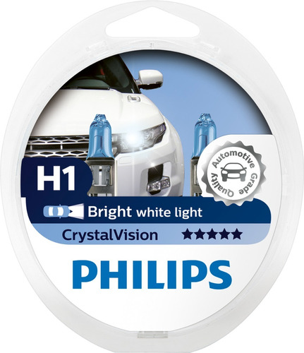 Lampara Halógena Crystal Vision Philips H1 12v 55w El Par