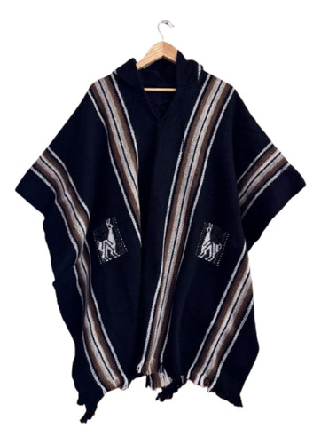 Poncho Ruana De Lana De Alpaca Llama Andina