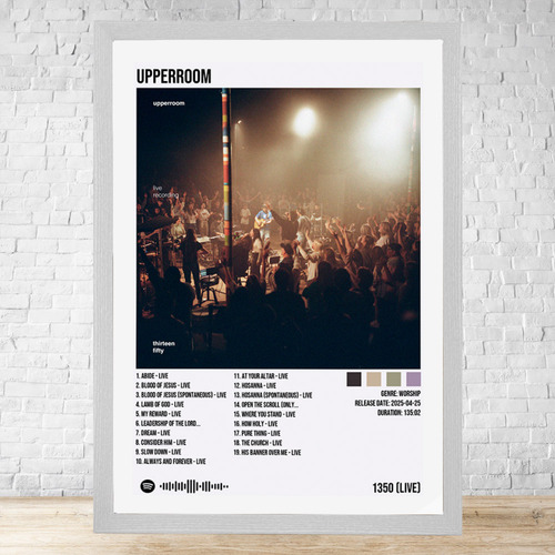 Cuadro Upperroom 1350 Live 30x40 Con Vidrio Y Marco C578 Blanco Moderno