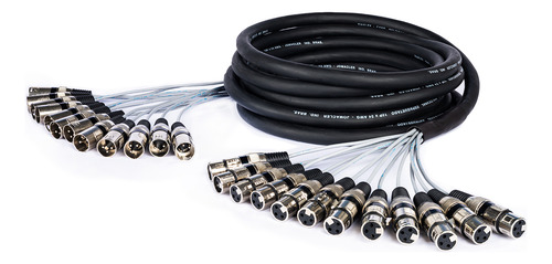 Multicabo Espaguetado 12 Vias Com Conectores Xlr - 8 Metros
