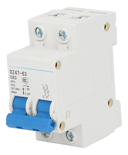 Protector Contra Cortocircuitos 2p Breaker Pa66 Din Rail Mou