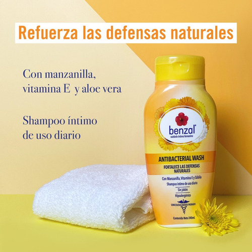 Jabón Liquido Íntimo Uso Diario Benzal Manzanilla