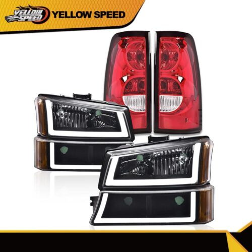 Fit For 2003-2006 Silverado Amber Led Drl Black Housing  Ccb