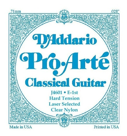 quinta cuerda D'Addario J4305 Pro-Arte cuerda individual de nailon para guitarra clásica tensión blanda 