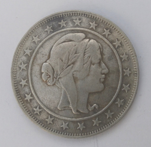 P710 - Prata - Bela Moeda 2000 Réis 1924 - Escassa (Usado)
