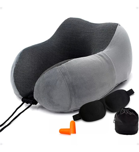 Set Almohada De Viaje + Cubre Ojos + Tapones Oídos - Tcs