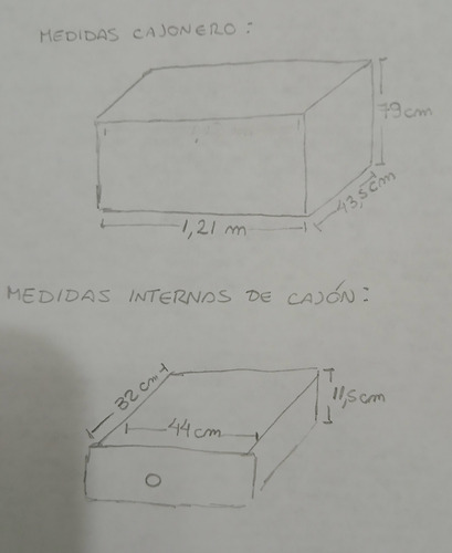 Cajonera De Algarrobo, Con Espejo, Ver Fotos Marrón (Usado)