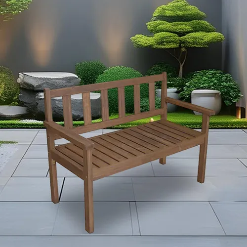 Banco De Madera Banco De Jardín Con Respaldo Y Apoyabrazos