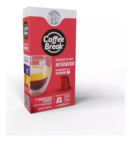 Capsulas Nespresso Coffee Break Intermedio X 10 Unidades