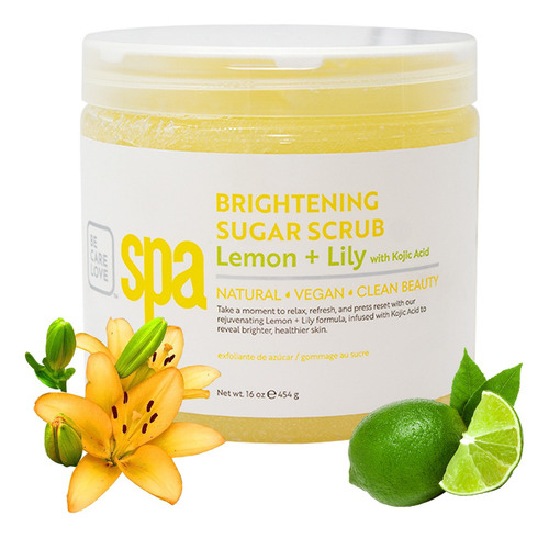  Exfoliante Vegano Corporal De Azucar Limon+lily Bcl Spa 454g Fragancia Limon Y Lili