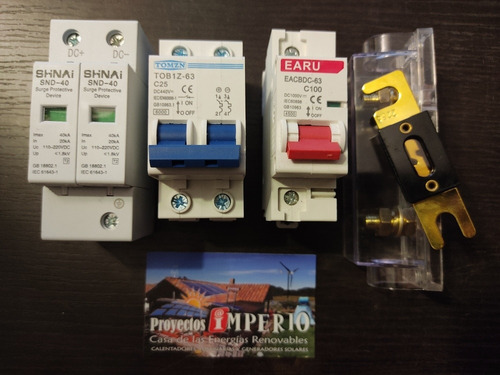 Kit Protecciones Sist Solar Fotovoltaico Breaker Diferencial