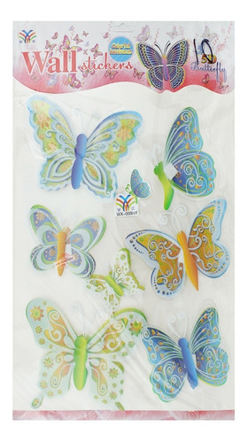 Set Calcomania Mariposa Decorativa 3d Pared Hogar Wx-00