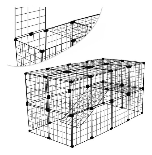 Gaiola Cercado Pet Porquinho Índia 2 Andar 60x120x60 Teto