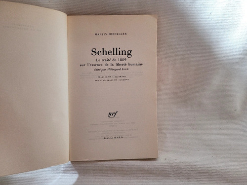 Schelling Martin Heidegger Gallimard En Frances