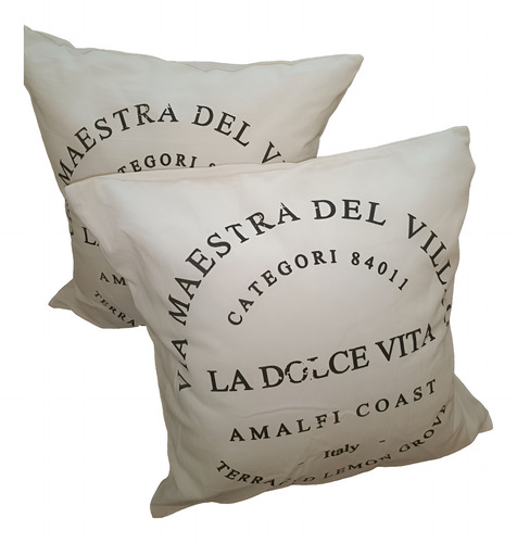 Almohadon Tusor Y Lienzo Estampado 40x40 Funda Y Relleno Blanco Estampado Varios