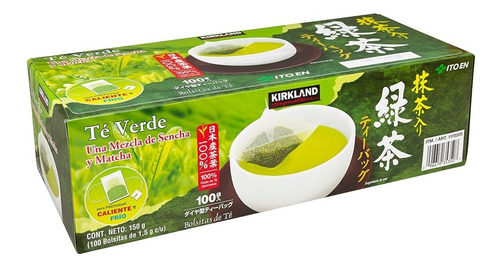 Té Verde Japonés 150g 100 Bolsas Kirkland Signature 