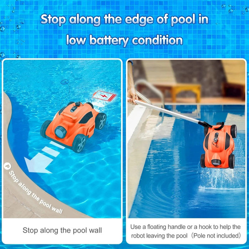 Robot Limpiador De Albercas Sin Cable Resistente Al Agua