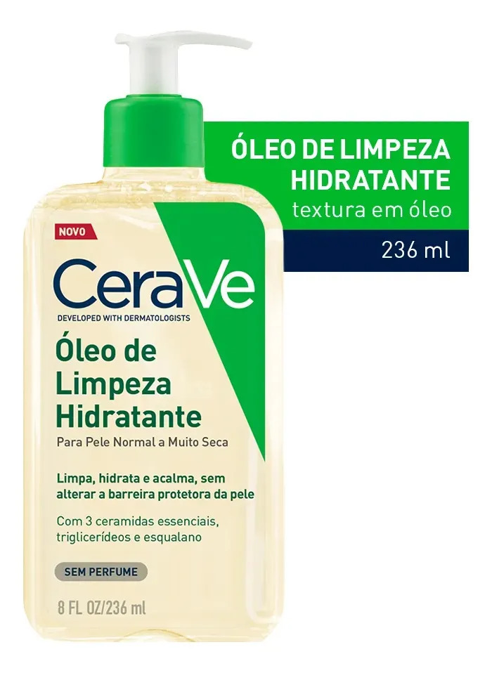 CeraVe Óleo de Limpeza Facial Hidratante para Pele Seca e Atópica 236ml — miniatura 3