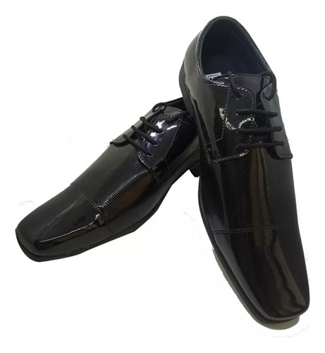 Zapato De Vestir Negro Charol Hombre Nro 41