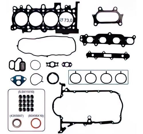 Junta Motor Honda City 1.5 16v L15a7/lea1 09/ C/retentor